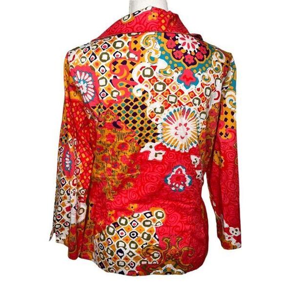 Mishca Size Medium Blouse Tie Front Blouse Top Boho Artsy Cotton Shirt - Picture 5 of 8